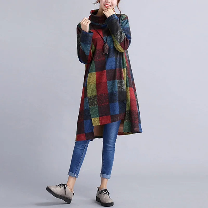 Plaid Shirt Dress 2019 Autumn Women Casual Long Sleeve Vintage Loose Female Turtleneck Oversized Pullover Vestidos DD1683 S
Plaid Shirt Dress 2019 Autumn Women Casual Long Sleeve Vintage Loose Female Turtleneck Oversized Pullover Vestidos DD1683 S