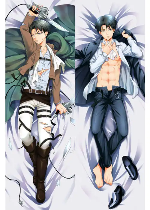 Нападающие на Титанов персонажи Аниме Эрен jaeger Dakimakura levi throw Наволочка для подушки