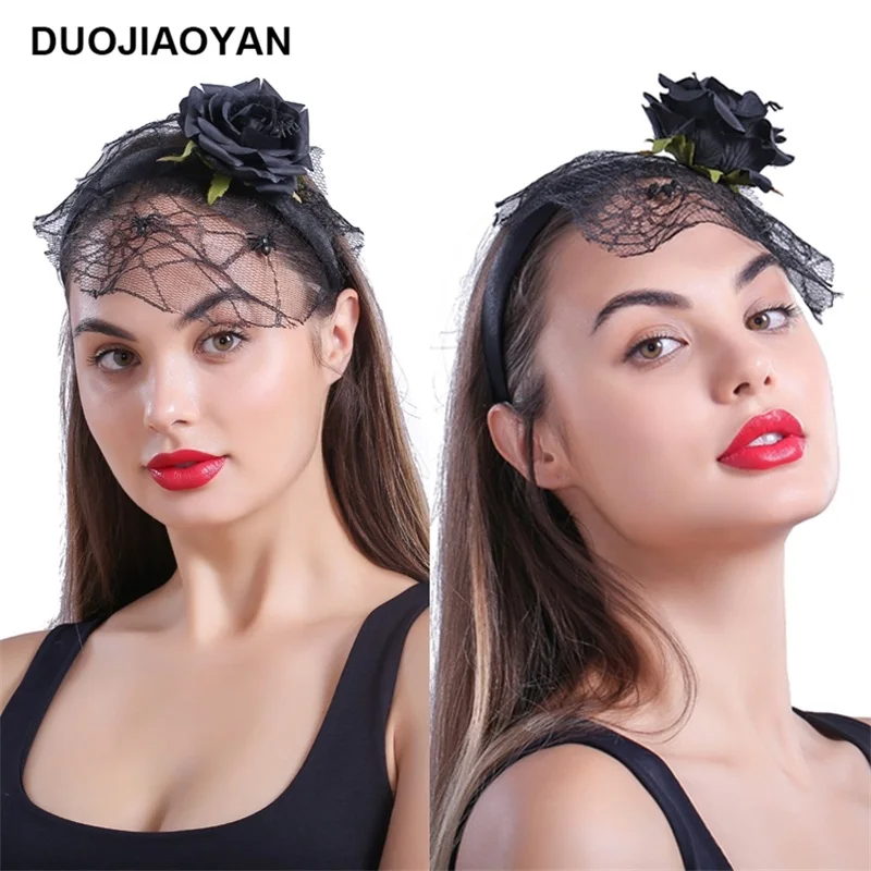DUOJIAOYAN New Halloween Spider Black Headband Party Sexy Hair hoop Festival Rose Hair Band With Veil
DUOJIAOYAN New Halloween Spider Black Headband Party Sexy Hair hoop Festival Rose Hair Band With Veil