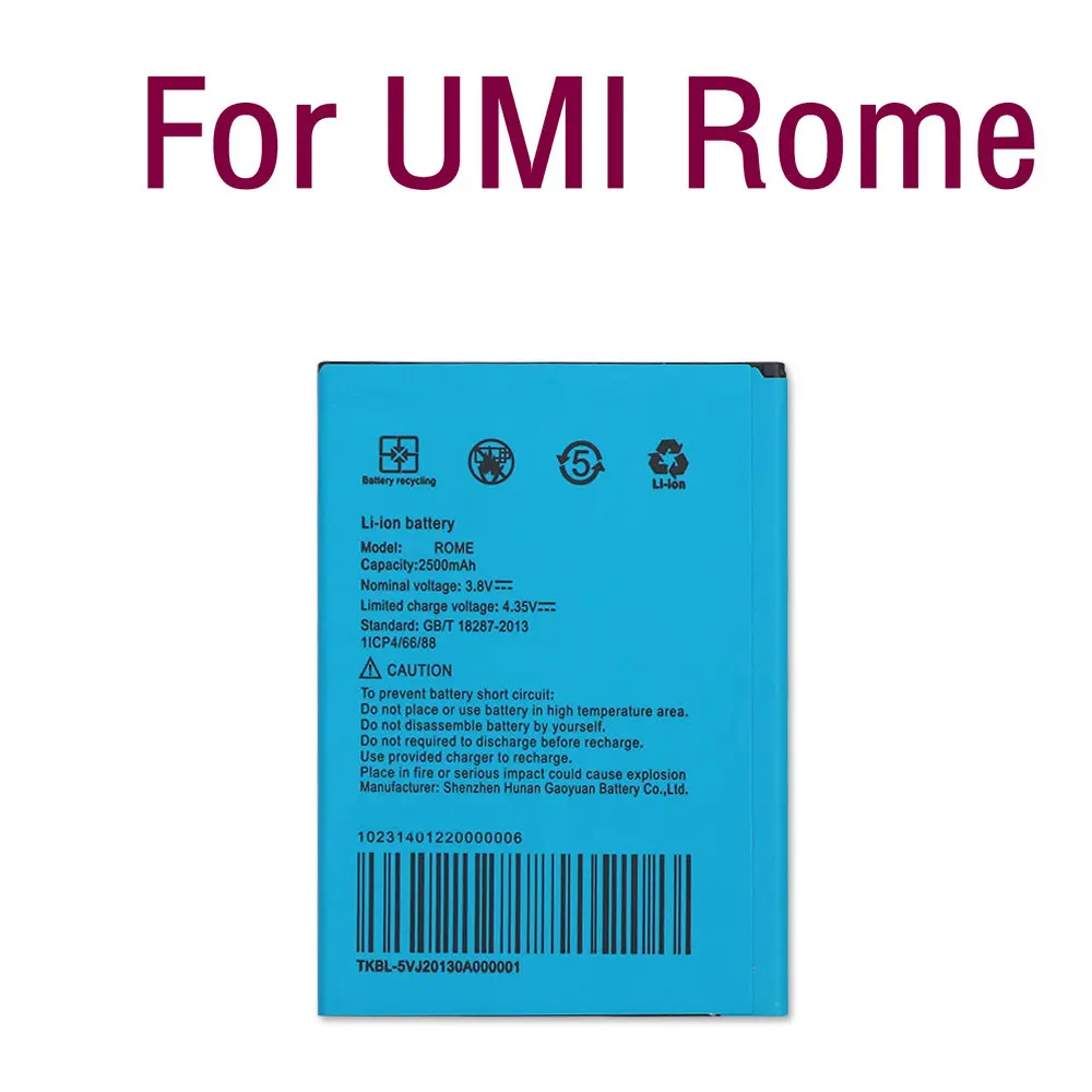 Built-in Li-ion High quality Replacement Battery Authentic External batte 2500mAh For UMI Rome Battery for UMI Rome X Smartphone
Built-in Li-ion High quality Replacement Battery Authentic External batte 2500mAh For UMI Rome Battery for UMI Rome X Smartphone