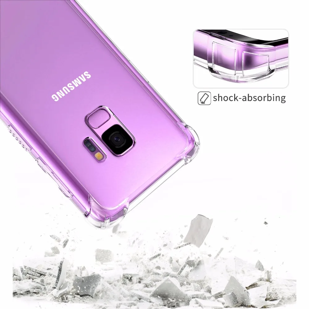 Кристально чистый чехол MoKo для Samsung Galaxy S9 усиленные углы ТПУ бампер Подушка