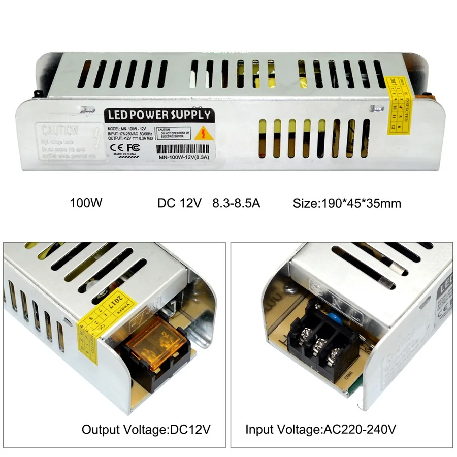 1 шт. DC12V 100 Вт LED Питание Светодиодный драйвер Трансформаторы переключатель