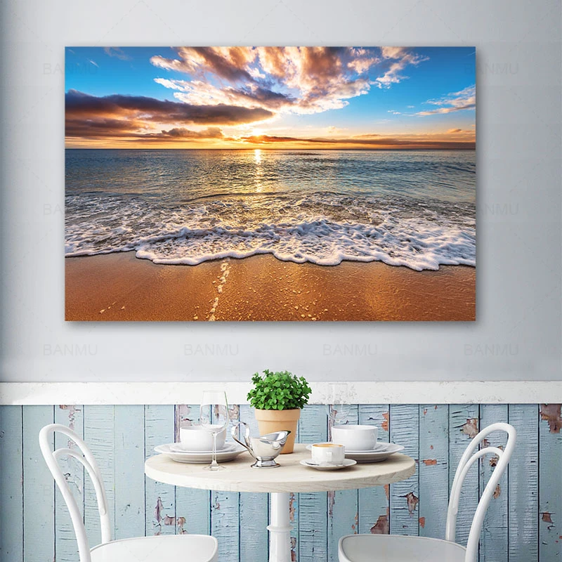 4 piece canvas painting wall art Beach sunset photo print posters home decor pictures office artwork for living room no frame
4 piece canvas painting wall art Beach sunset photo print posters home decor pictures office artwork for living room no frame