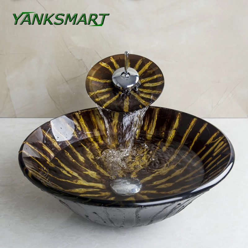 YANKSMART ванная комната круглый умывальник из закаленного стекла столешница и хром водопад смеситель комбо набор смеситель с сливом
YANKSMART ванная комната круглый умывальник из закаленного стекла столешница и хром водопад смеситель комбо набор смеситель с сливом