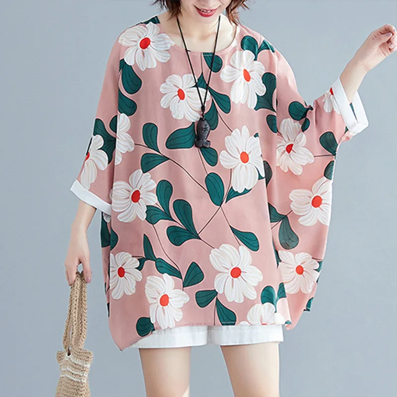 Plus Size Women T-Shirts Big Size Lady Tops Casual Print Floral Female Clothes Loose Casual Batwing Tunic Shirt Summer LP364
Plus Size Women T-Shirts Big Size Lady Tops Casual Print Floral Female Clothes Loose Casual Batwing Tunic Shirt Summer LP364