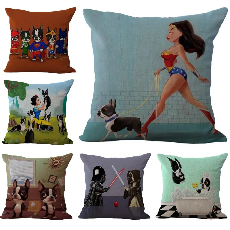 Nordic Cushion Cover Funny Cartoon Dog Printed Linen Pillow Case Home Decoration Car Sofa Decorative Pillowcase Kissen
Nordic Cushion Cover Funny Cartoon Dog Printed Linen Pillow Case Home Decoration Car Sofa Decorative Pillowcase Kissen