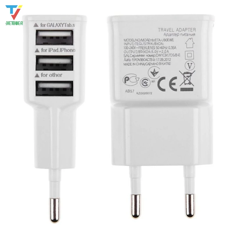 100 шт./лот EU Plug 1/2/3 порта USB настенное зарядное устройство адаптер для Iphone Samsung Android