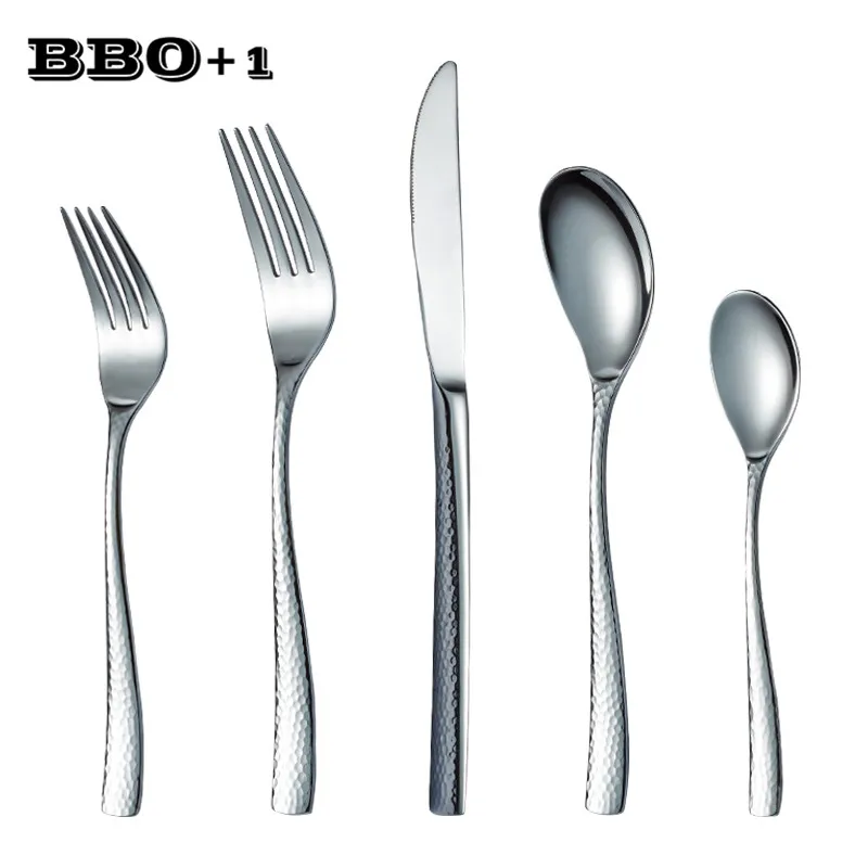 Stainless Steel Restaurant Flatware Kitchen Cutlery Dinner set Stainless steel Fork Knife Spoon Christmas Gift Hammered Dots
Stainless Steel Restaurant Flatware Kitchen Cutlery Dinner set Stainless steel Fork Knife Spoon Christmas Gift Hammered Dots