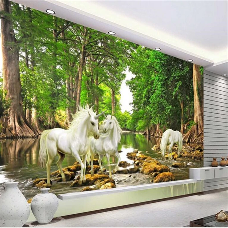 

beibehang Large - scale custom wallpaper beautiful realistic landscape painting Wonderland three - dimensional background wall