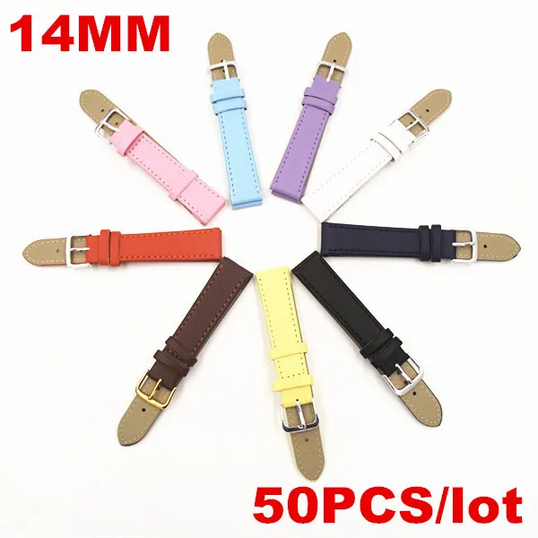 Wholesale 50PCS / lot 14MM PU with genuine leather Watch band watch strap 10 colors -121702
Wholesale 50PCS / lot 14MM PU with genuine leather Watch band watch strap 10 colors -121702