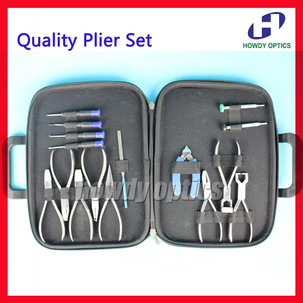 Quality Optical Glasses Plier Set Screwdriver File Tool Set Black Bag Eyeglasses Repair Kit
Quality Optical Glasses Plier Set Screwdriver File Tool Set Black Bag Eyeglasses Repair Kit