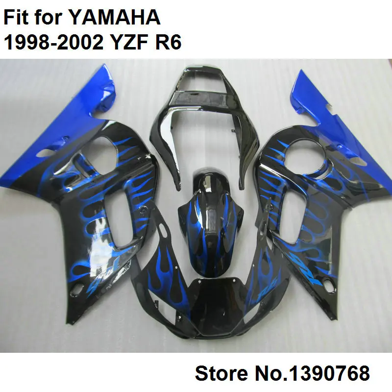 Fairing kit for Yamaha YZF R6 98 99 00 01 02 black blue flames bodywork parts fairings set YZFR6 1998 1999 2000 2001 2002 LV45
Fairing kit for Yamaha YZF R6 98 99 00 01 02 black blue flames bodywork parts fairings set YZFR6 1998 1999 2000 2001 2002 LV45