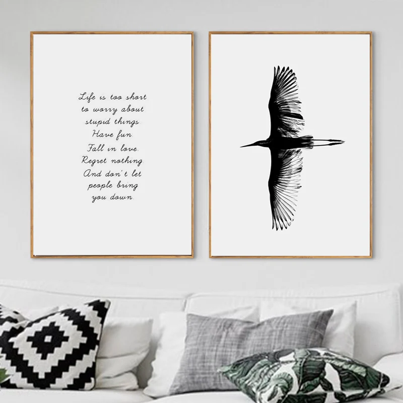 Black And White Feather Birds Butterfly Abstract Painting Inspiring Quotes Living Room Decorations No Framed Nordic Posters
Black And White Feather Birds Butterfly Abstract Painting Inspiring Quotes Living Room Decorations No Framed Nordic Posters