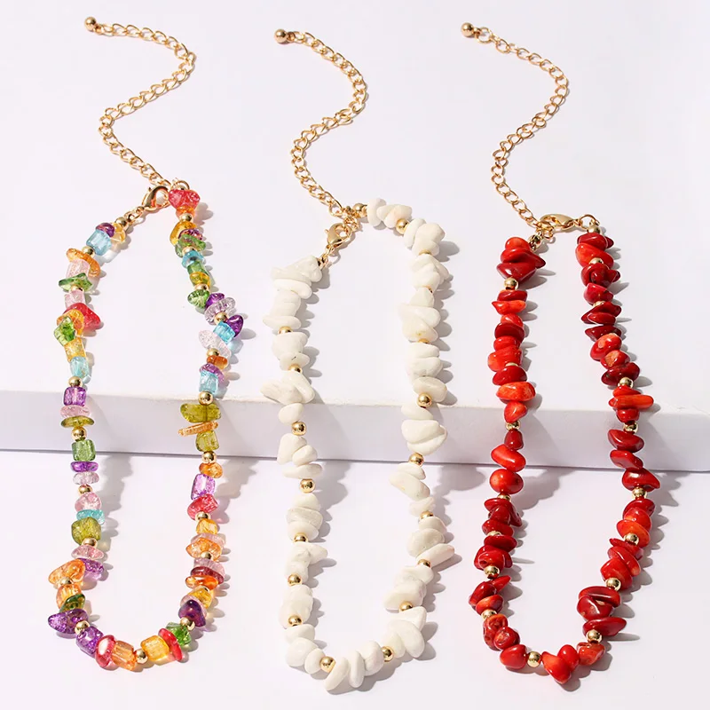 KOMi Bohemia Colorful Beads Gravel Natural Stone Semi-precious Stones Choker for Women Fashion Trendy Necklace Jewelry
KOMi Bohemia Colorful Beads Gravel Natural Stone Semi-precious Stones Choker for Women Fashion Trendy Necklace Jewelry