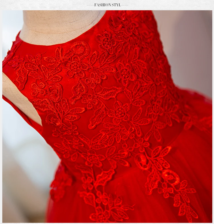Высококачественное красное свадебное платье для девочек платья первого