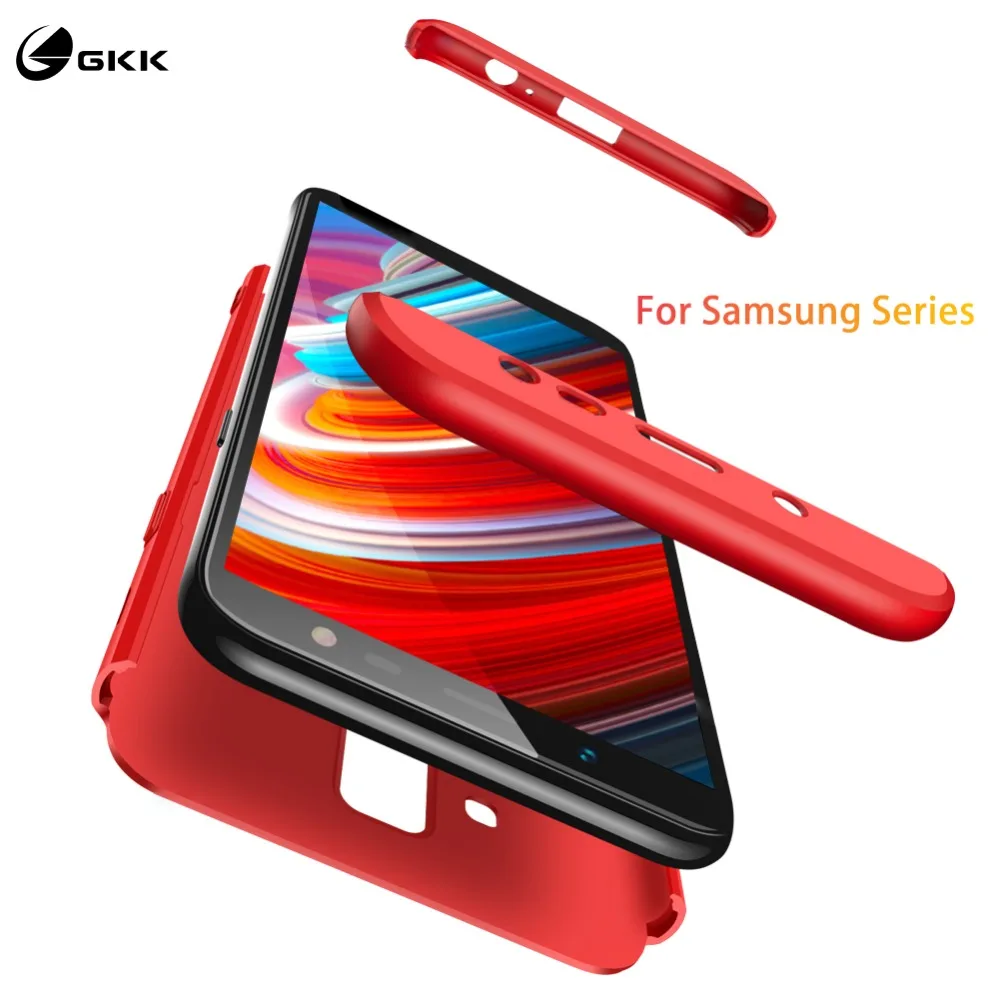 GKK чехол для Samsung Galaxy J8 J5 J7 360 полная защита противоударный Матовый Жесткий ПК