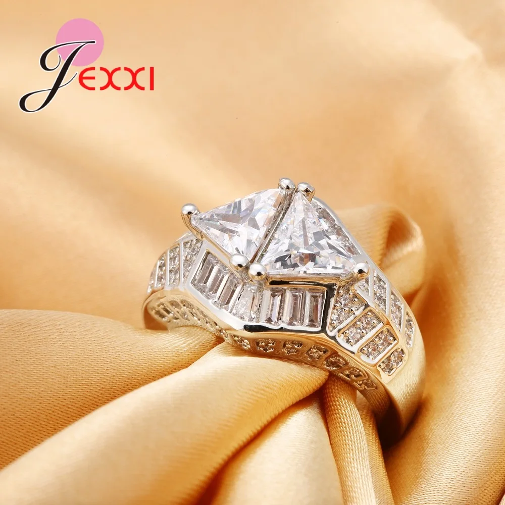 New Unique design 925 Sterling Silver Finger Rings With Shiny AAA+ White Zircon For Charming Women Jewelry Gift
New Unique design 925 Sterling Silver Finger Rings With Shiny AAA+ White Zircon For Charming Women Jewelry Gift