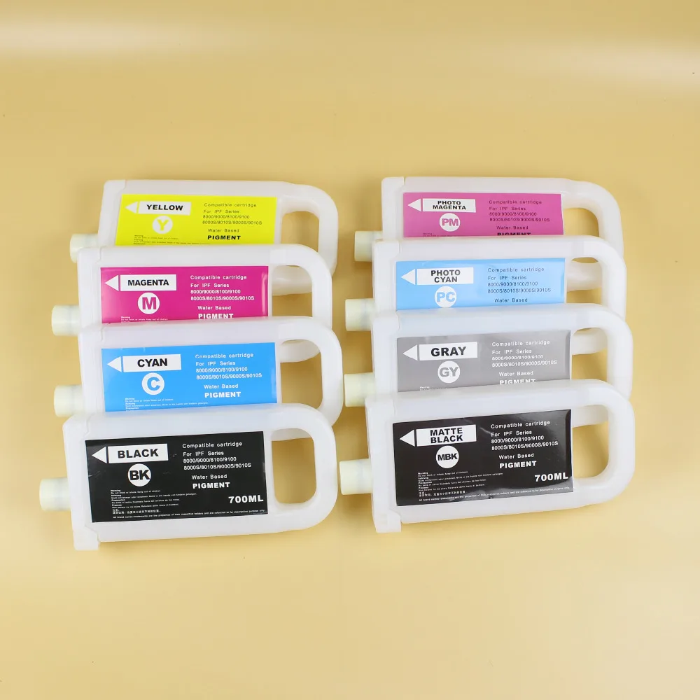 8pcs/lot 700ml Empty refillable ink cartridge for Canon IPF 8000S 8010S 9000S 9010S printer with PFI 701 chip
8pcs/lot 700ml Empty refillable ink cartridge for Canon IPF 8000S 8010S 9000S 9010S printer with PFI 701 chip