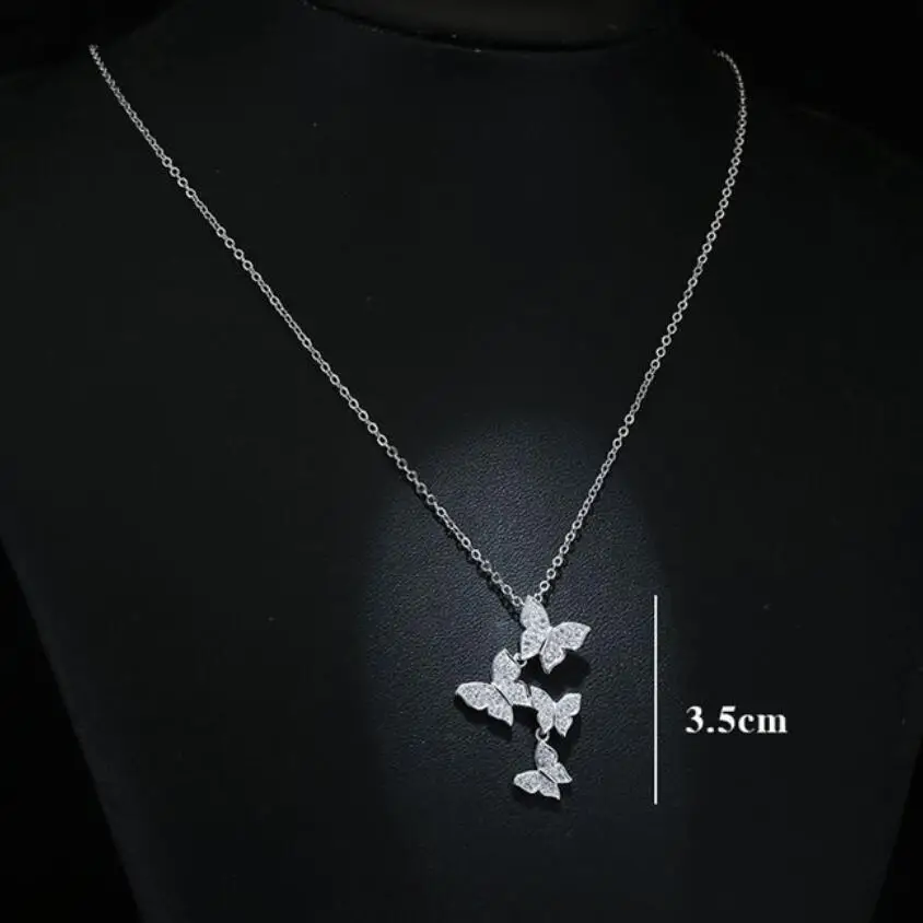 Trend Charming Dazzling Micro CZ Zircon Four Butterfly Pendant Necklaces For Women Gift Choker 925 Sterling Silver Jewelry SAN86
Trend Charming Dazzling Micro CZ Zircon Four Butterfly Pendant Necklaces For Women Gift Choker 925 Sterling Silver Jewelry SAN86