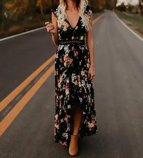 summer new irregular swallowtail dress hollow backless European and American sleeveless explosion print dresses vestidos
summer new irregular swallowtail dress hollow backless European and American sleeveless explosion print dresses vestidos