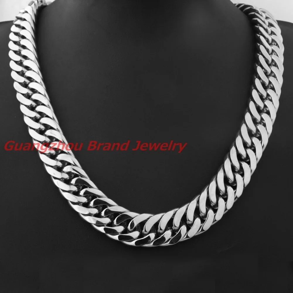 7-40" Huge Heavy 316L Stainless Steel Silver color High Polished Cuban Chain Mens Necklace 18MM Top Design
7-40" Huge Heavy 316L Stainless Steel Silver color High Polished Cuban Chain Mens Necklace 18MM Top Design