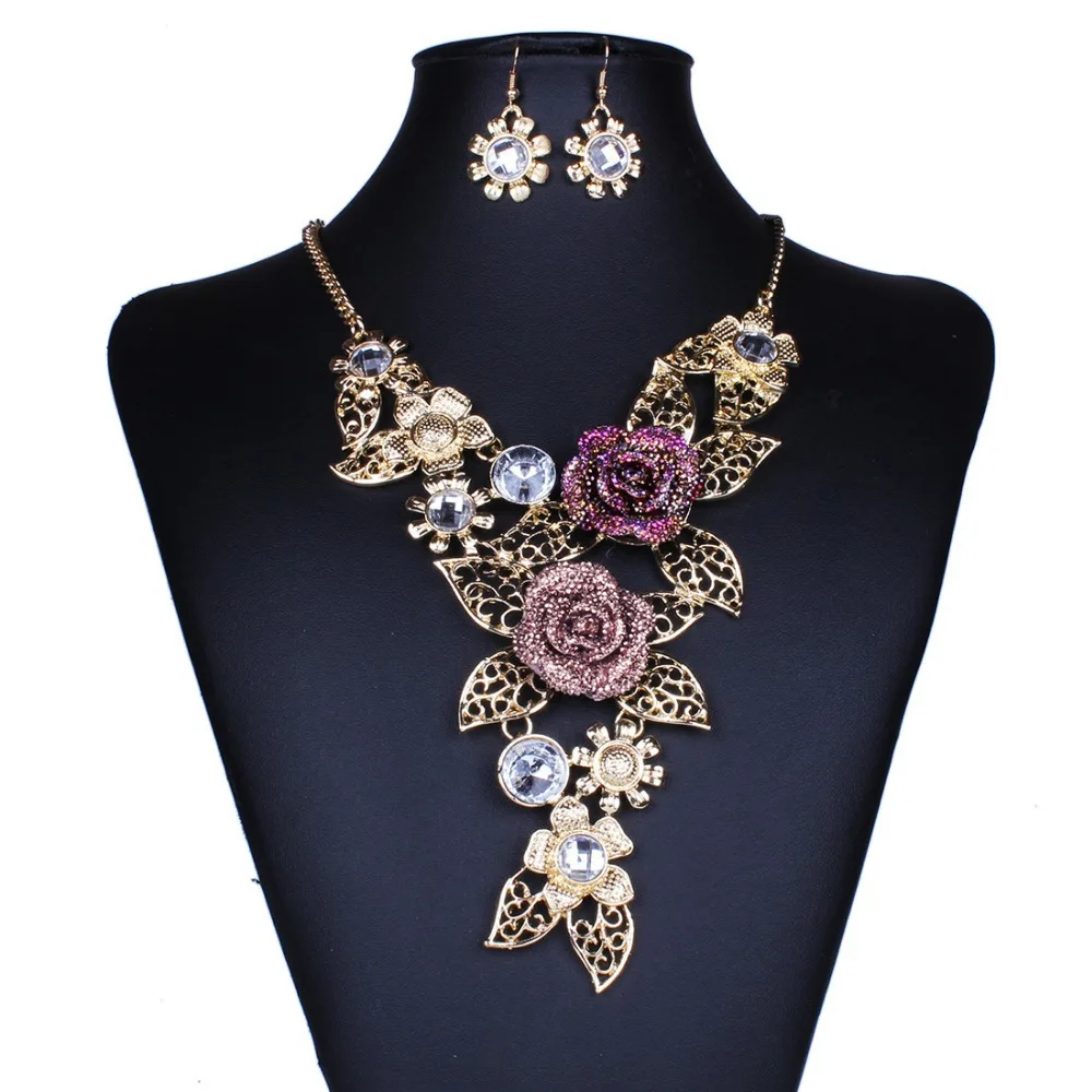 Women african Costume Jewelry set Austrian Crystal flowers Chain pendant Necklace Earrings Jewelry Sets
Women african Costume Jewelry set Austrian Crystal flowers Chain pendant Necklace Earrings Jewelry Sets