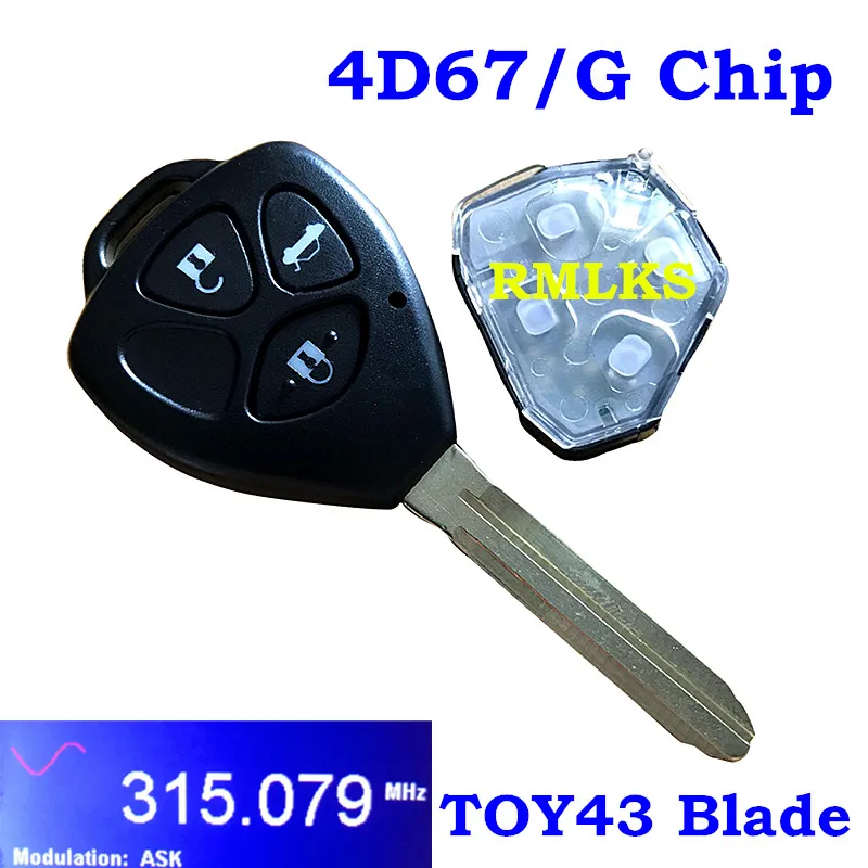 New 3 Buttons Smart Keyless Remote Key 315MHz 4D67 Chip/ G Chip inside for Toyota Camry Corolla RV4 TOY43 Remote Head Key Fob
New 3 Buttons Smart Keyless Remote Key 315MHz 4D67 Chip/ G Chip inside for Toyota Camry Corolla RV4 TOY43 Remote Head Key Fob