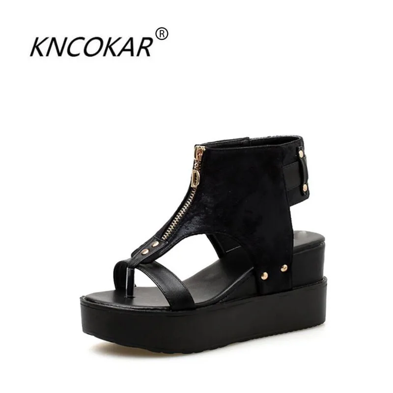 KNCOKAR 2018 Summer new style fashionable personality high help comfortable slope heel thick bottom inside heighten clip toe san
KNCOKAR 2018 Summer new style fashionable personality high help comfortable slope heel thick bottom inside heighten clip toe san