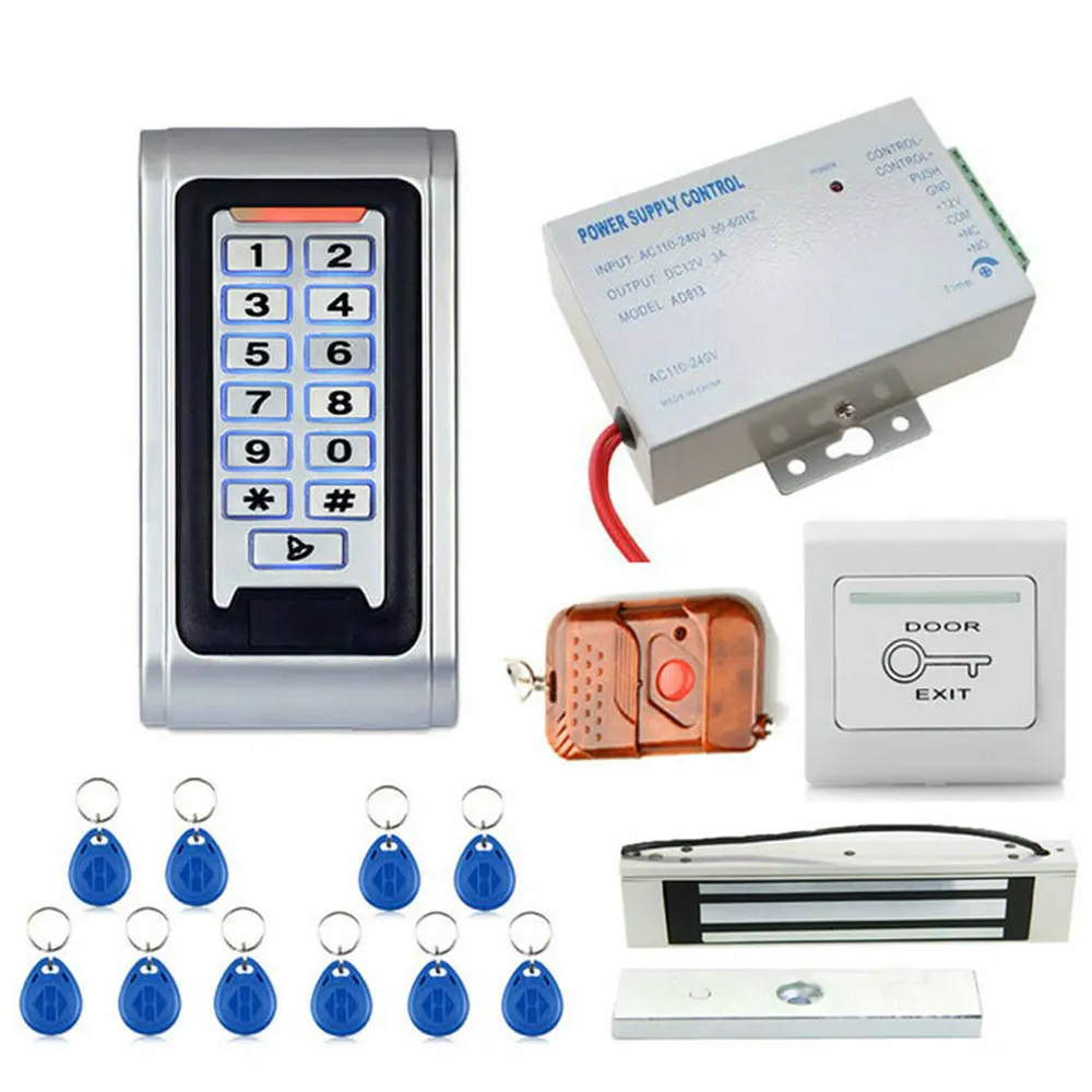 Metal Waterproof RFID Keypad Door Access Control System Kit With Electric 600Lbs 280KG Force Magnetic Lock With Remote Control
Metal Waterproof RFID Keypad Door Access Control System Kit With Electric 600Lbs 280KG Force Magnetic Lock With Remote Control