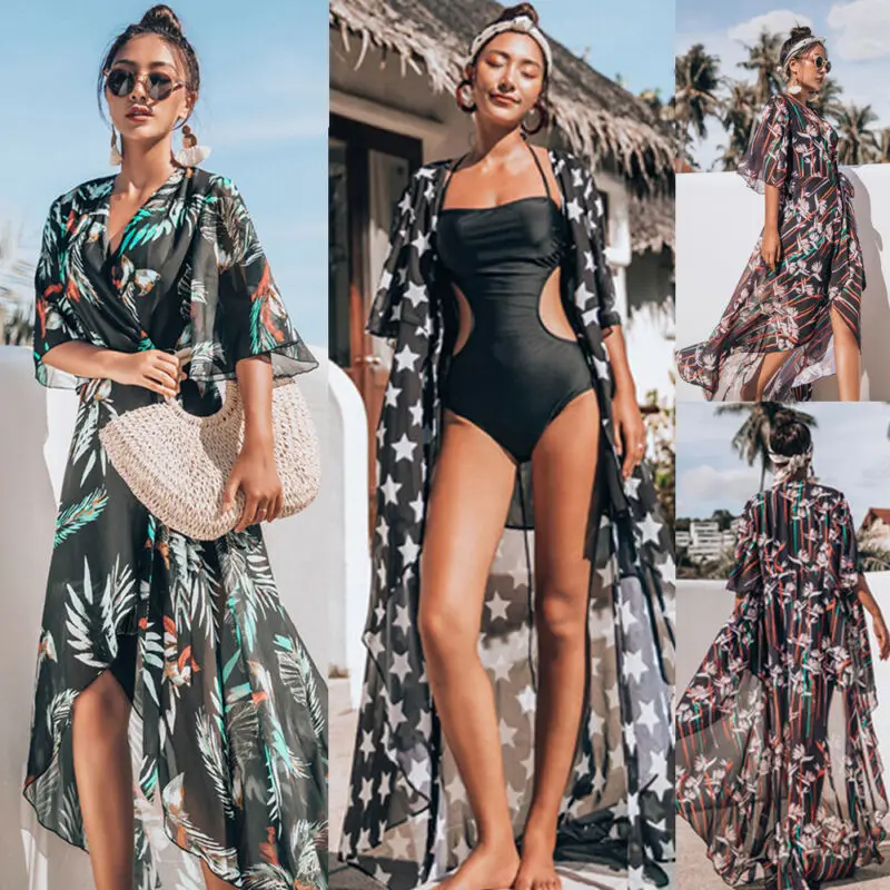 New Summer Women Beach Dress 2019 Fashion Lady Sexy V-neck Chiffon Cover Up Swimwear Bikini Beach Flroal Printed Boho Long Dress
New Summer Women Beach Dress 2019 Fashion Lady Sexy V-neck Chiffon Cover Up Swimwear Bikini Beach Flroal Printed Boho Long Dress