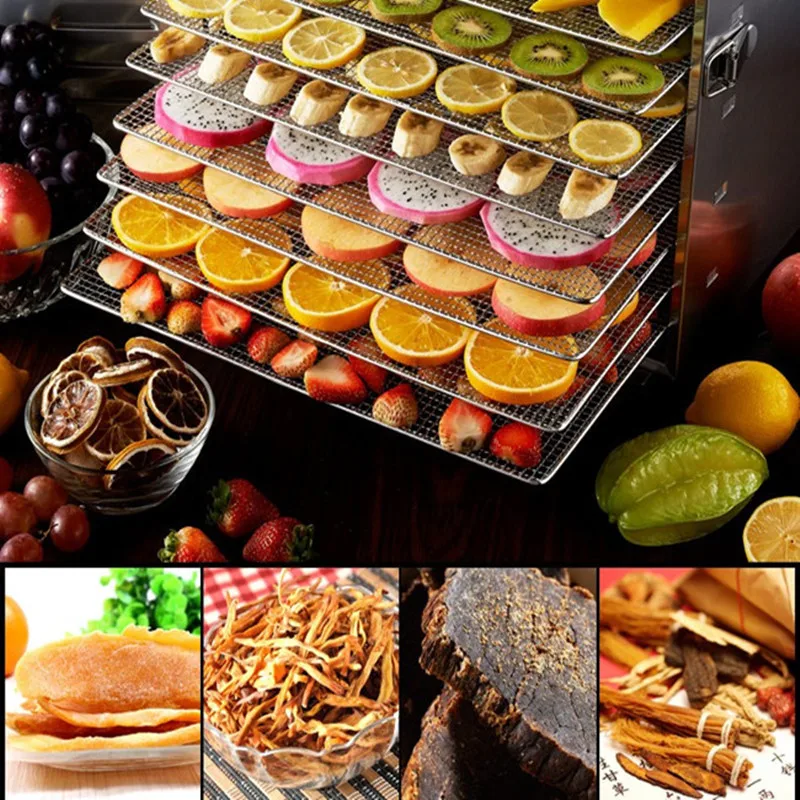 Dehydrator Food fruit vegetable meat drying machine snacks food dryer home use stainless steel 10 trays ZF
Dehydrator Food fruit vegetable meat drying machine snacks food dryer home use stainless steel 10 trays ZF