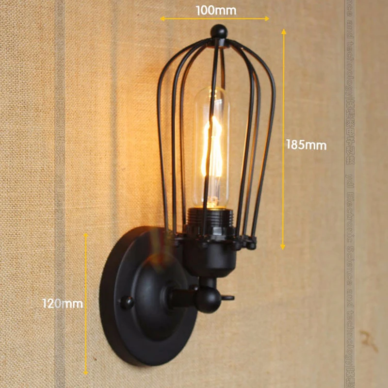 Vintage Paint Industrial Metal Wall Lamp Black Retro Loft style Sconce Lamp Fixtures with E27 Edison Bulb for Hallway Home 220V
Vintage Paint Industrial Metal Wall Lamp Black Retro Loft style Sconce Lamp Fixtures with E27 Edison Bulb for Hallway Home 220V