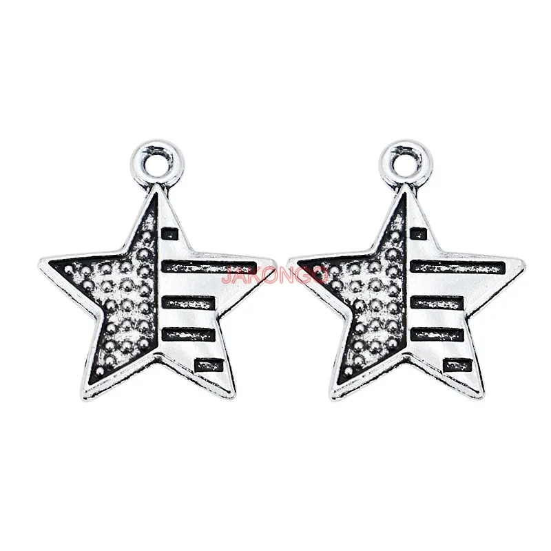 Antique Silver Plated Star Flags Charms Pendant Bracelet Necklace Jewelry Accessories Making Handmade DIY 20mm
Antique Silver Plated Star Flags Charms Pendant Bracelet Necklace Jewelry Accessories Making Handmade DIY 20mm