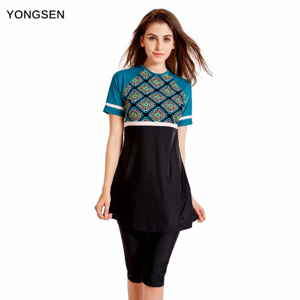 YONGSEN Muslim Swimwear Women Modest Patchwork Full Cover Short Sleeve Swimsuit Islamic Hijab Islam Burkinis Wear Bathing Suit
YONGSEN Muslim Swimwear Women Modest Patchwork Full Cover Short Sleeve Swimsuit Islamic Hijab Islam Burkinis Wear Bathing Suit
