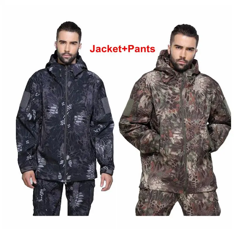 Outdoor Hunting Tactical Waterproof Windproof Polyester Coats Men Military Hiking Camping Sharkskin Softshell Jacket + Pants
Outdoor Hunting Tactical Waterproof Windproof Polyester Coats Men Military Hiking Camping Sharkskin Softshell Jacket + Pants