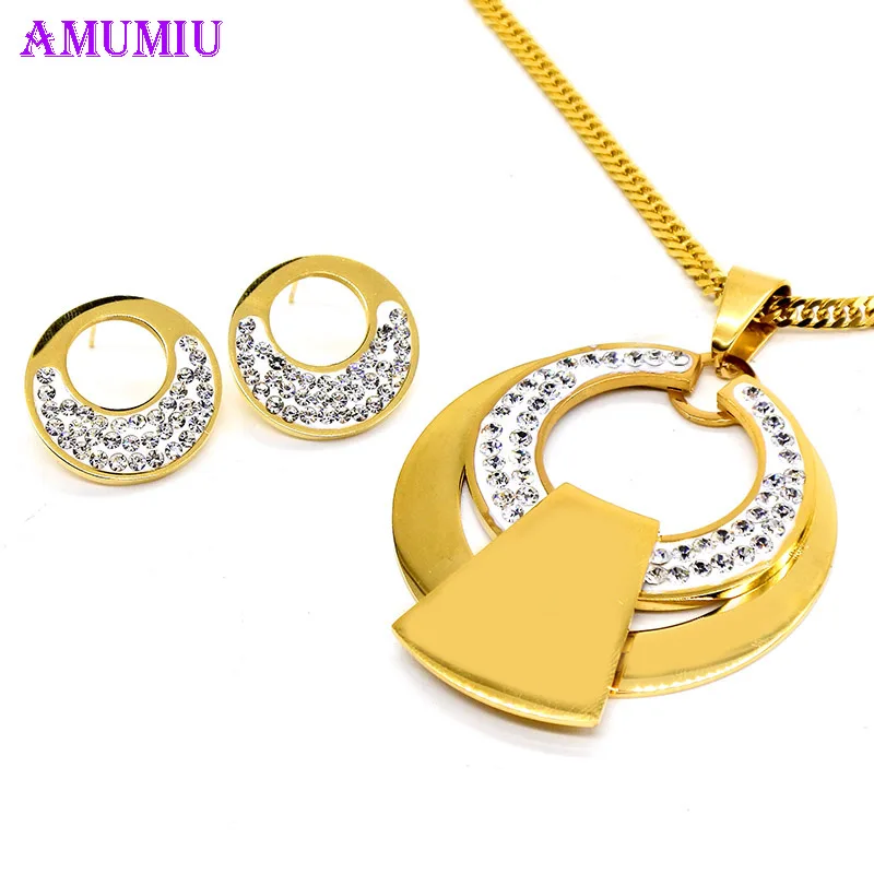 AMUMIU New Arrival Women Zircon Round Pendent Choker Chain Necklace Earrings Wedding Jewelry Set Fashion Leader Choice JS088
AMUMIU New Arrival Women Zircon Round Pendent Choker Chain Necklace Earrings Wedding Jewelry Set Fashion Leader Choice JS088