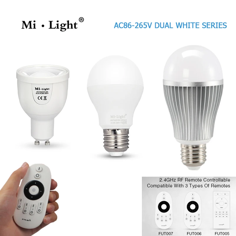 2,4G MiLight двойной белый E27 5 Вт 6 Вт 9 Вт Беспроводная умная лампа CW/WW CT + 2,4G RF CCT/DIM пульт дистанционного управления с хорошей репутацией
2,4G MiLight двойной белый E27 5 Вт 6 Вт 9 Вт Беспроводная умная лампа CW/WW CT + 2,4G RF CCT/DIM пульт дистанционного управления с хорошей репутацией