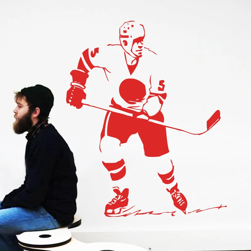 Art new design home decoration ice hockey Vinyl wall sticker Cheap Removable puck sports house decor decals in bedroom shop | Дом и сад