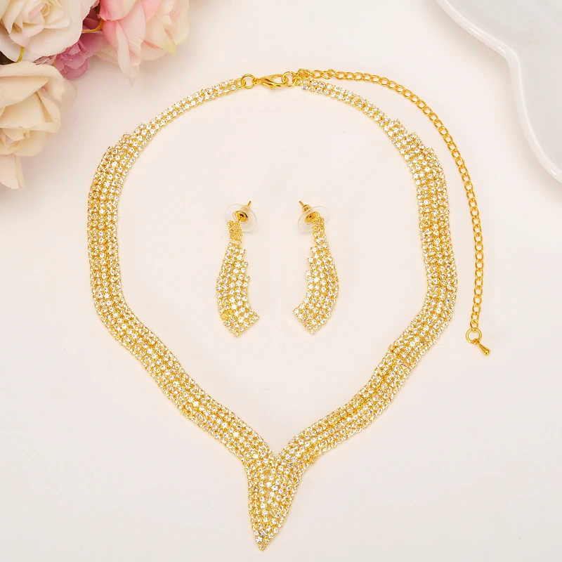 Bangrui Fashion Crystal Bridal Jewelry Sets Party Costume Accessories Wedding Necklace Earring Set jewelry Decoration for Brid
Bangrui Fashion Crystal Bridal Jewelry Sets Party Costume Accessories Wedding Necklace Earring Set jewelry Decoration for Brid