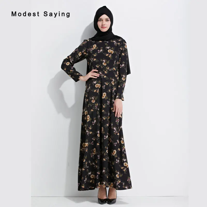 Elegant Black Muslim Floral Print Evening Dresses 2018 Long Sleeves Evening Gown Ankle-Length Party Prom Gowns vestidos de festa
Elegant Black Muslim Floral Print Evening Dresses 2018 Long Sleeves Evening Gown Ankle-Length Party Prom Gowns vestidos de festa