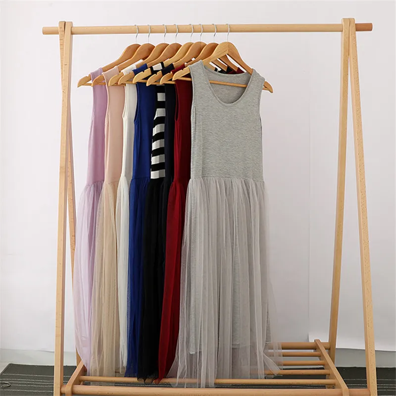 Фото Женское вечернее платье-пачка без рукавов из тюля средней длины | Женская одежда
