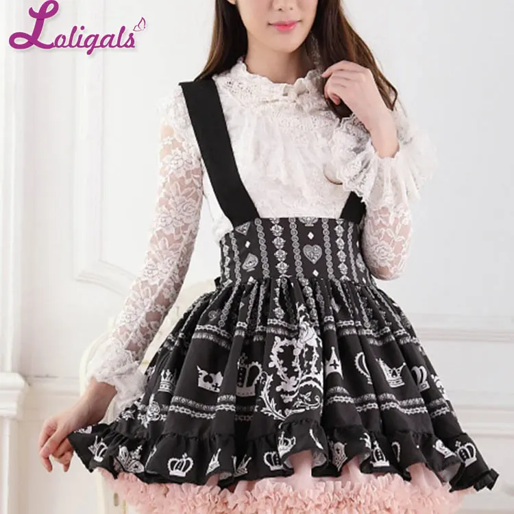 Japanese Style Black Rose and Crown Printed Lolita Pleated Skirt with Ruffles Free Shipping
Japanese Style Black Rose and Crown Printed Lolita Pleated Skirt with Ruffles Free Shipping
