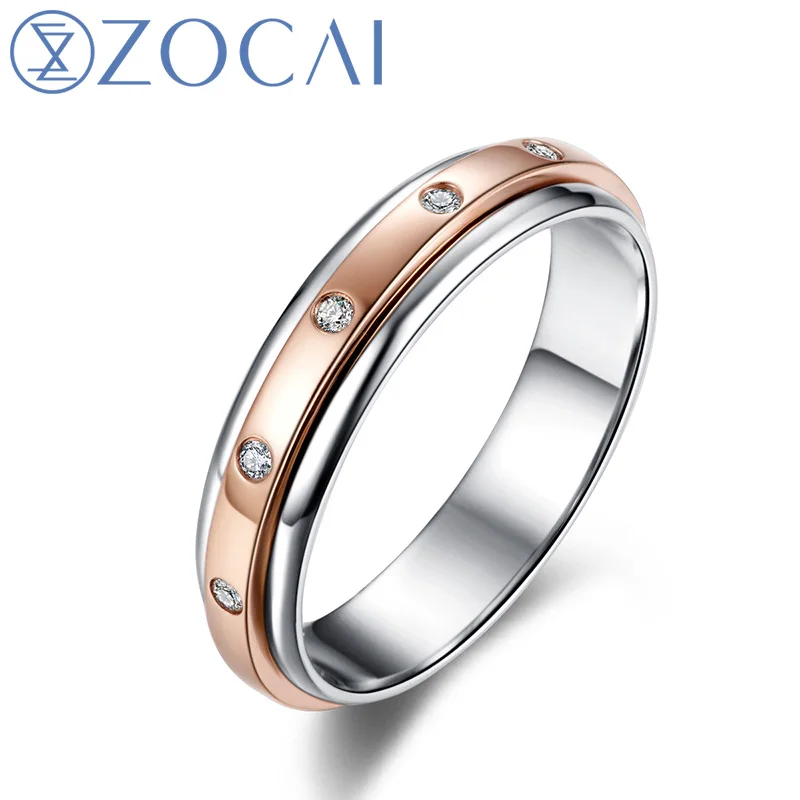 ZOCAI Brand Ring 0.04 CT Real Diamond Dual Color 18K White Gold & 18K Rose Gold (Au750) Wedding Women Ring Q00967B
ZOCAI Brand Ring 0.04 CT Real Diamond Dual Color 18K White Gold & 18K Rose Gold (Au750) Wedding Women Ring Q00967B