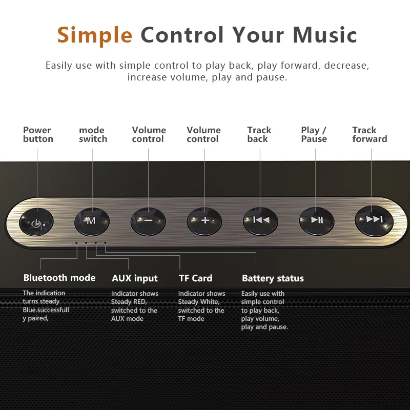 DOSS SoundBox XL Portable Wireless Bluetooth Speaker Dual-Driver 3D Stereo Bold Bass wireless speaker TF AUX USB
DOSS SoundBox XL Portable Wireless Bluetooth Speaker Dual-Driver 3D Stereo Bold Bass wireless speaker TF AUX USB