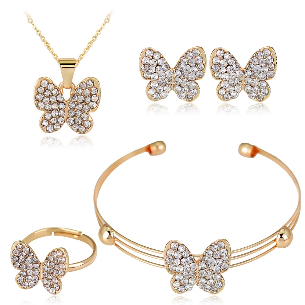 HC Cute Butterfly Girl Kids Jewelry Set 4pcs Korean Fashion Crystal Rhinestone Children Bracelet Necklace Earrings Jewelry Set T
HC Cute Butterfly Girl Kids Jewelry Set 4pcs Korean Fashion Crystal Rhinestone Children Bracelet Necklace Earrings Jewelry Set T