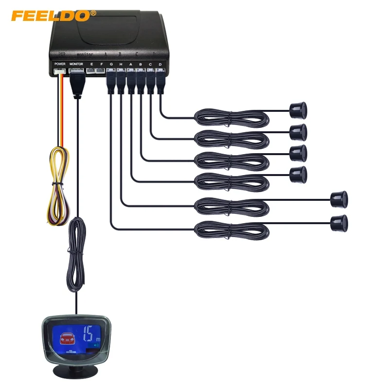 FEELDO 1Set 10-Color New Style 6 Sensors Rear/Front Car LCD Monitor Display Parking Reverse Backup Radar #FD-2820
FEELDO 1Set 10-Color New Style 6 Sensors Rear/Front Car LCD Monitor Display Parking Reverse Backup Radar #FD-2820