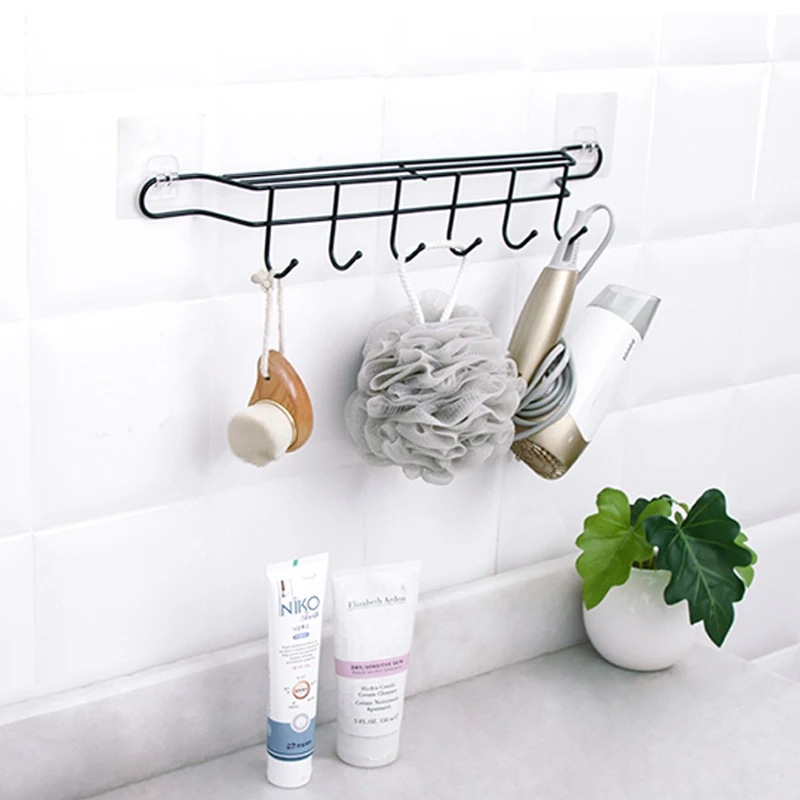 Household multi-purpose Strong adhesive tool holder six row no trace hook kitchen supplies hanging wall kitchen rack 45*6cm
Household multi-purpose Strong adhesive tool holder six row no trace hook kitchen supplies hanging wall kitchen rack 45*6cm