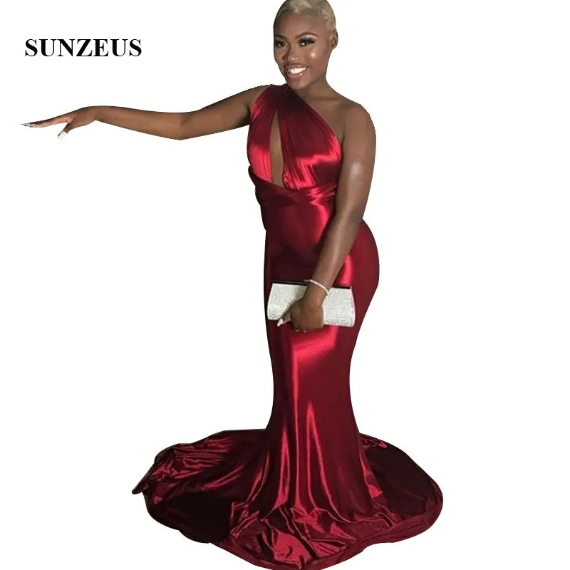 Mermaid One Shoulder Wine Red Prom Dress Simple Elegant African Women Party Gowns Long Abendkleid 2022
Mermaid One Shoulder Wine Red Prom Dress Simple Elegant African Women Party Gowns Long Abendkleid 2022