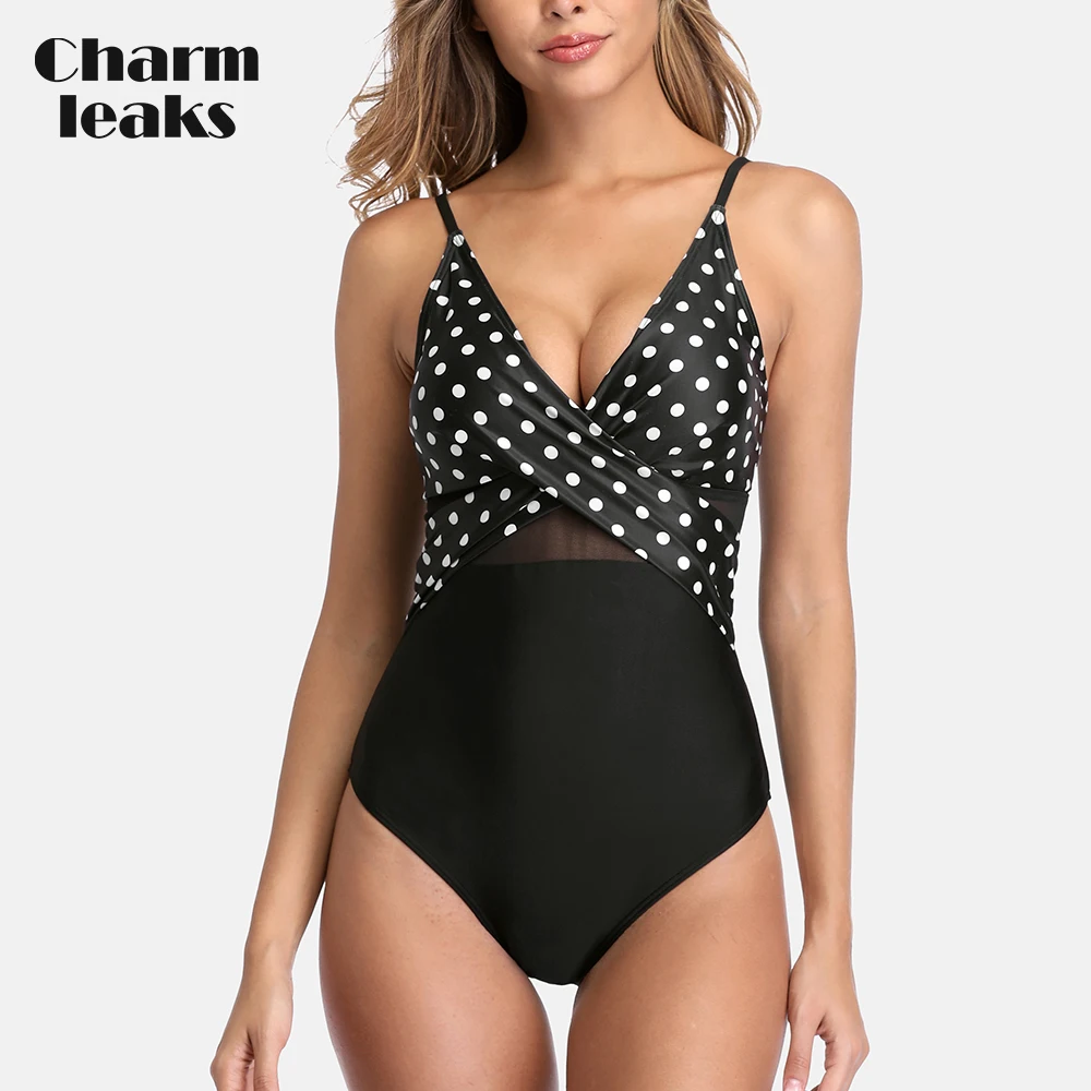 Charmleaks Women's One Piece Swimsuit Deep V Mesh Patchwork Swimwear From Cross Sexy Bathing Suit Monokini
Charmleaks Women's One Piece Swimsuit Deep V Mesh Patchwork Swimwear From Cross Sexy Bathing Suit Monokini