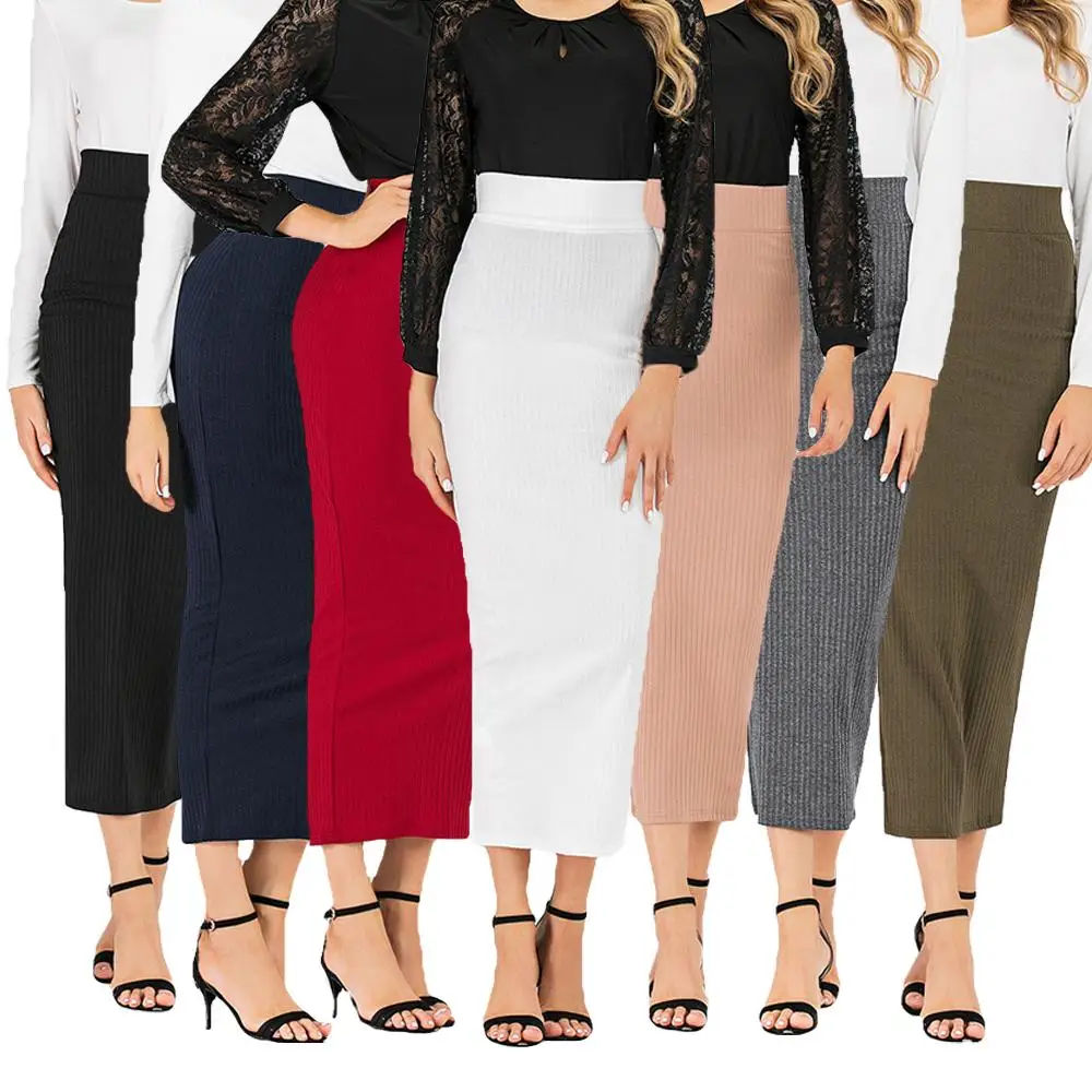 Women Pencil Skirt Bodycon Slim Stretch Skirts Muslim Knit High Waist Long Maxi Sheath Skirts Islamic Arab Bottoms Fashion New
Women Pencil Skirt Bodycon Slim Stretch Skirts Muslim Knit High Waist Long Maxi Sheath Skirts Islamic Arab Bottoms Fashion New